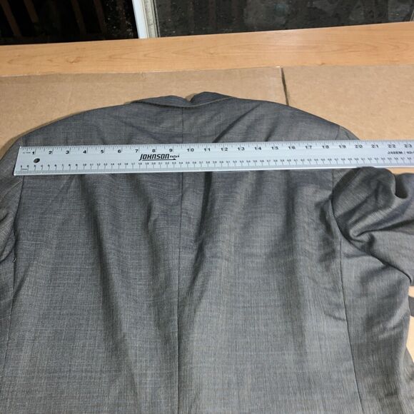 Hart Schaffner Marx Gray Plaid Blazer Jacket 42R, Windowpane Coat, Suit Coat - Picture 10 of 13